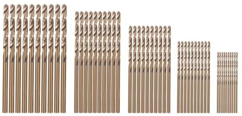 50-teiliges Drillforce Tools M35 Kobalt-Bohrer-Set, HSS-Co 1–3 mm, zum Bohren in gehärtetem Stahl, Gusseisen und Edelsta...