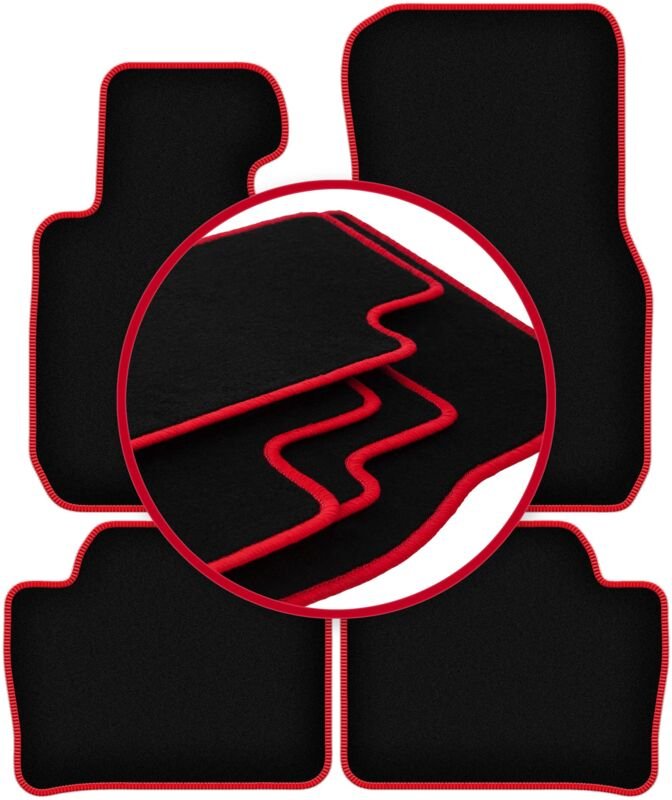 CARLUX-RED Auto-Fußmatten für: BMW 3 F31 Touring xDrive (2012-2019)