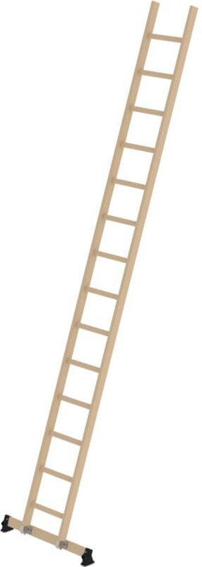 MUNK Holz-Anlegeleiter mit nivello-Traverse 14 Sprossen