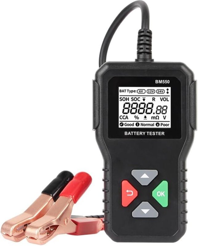 KZQ - Stück 6 v 12 v 24 v Batterietester, 100–2000 Cca 2 Ah–220 Ah Kfz-Lichtmaschinentester, digitaler Batterieanalysato...