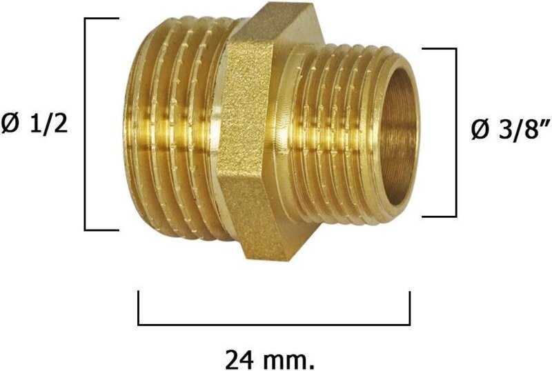Polierte Reduzierstücke Außen 3/8' auf 1/2'