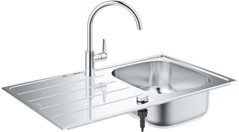 Abwäschen - Einbauspüle-Set K200 und Armatur BauEdge, gebürteter Edelstahl/Chrom 31562SD1 - Grohe