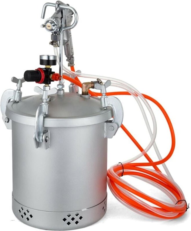 Farbspritzpistole 10L, Druckbehälter Farbbehälter 3,0 mm 60PSI Farbsprühgerät mit Farbbehälter und Farbspritzpistole, An...