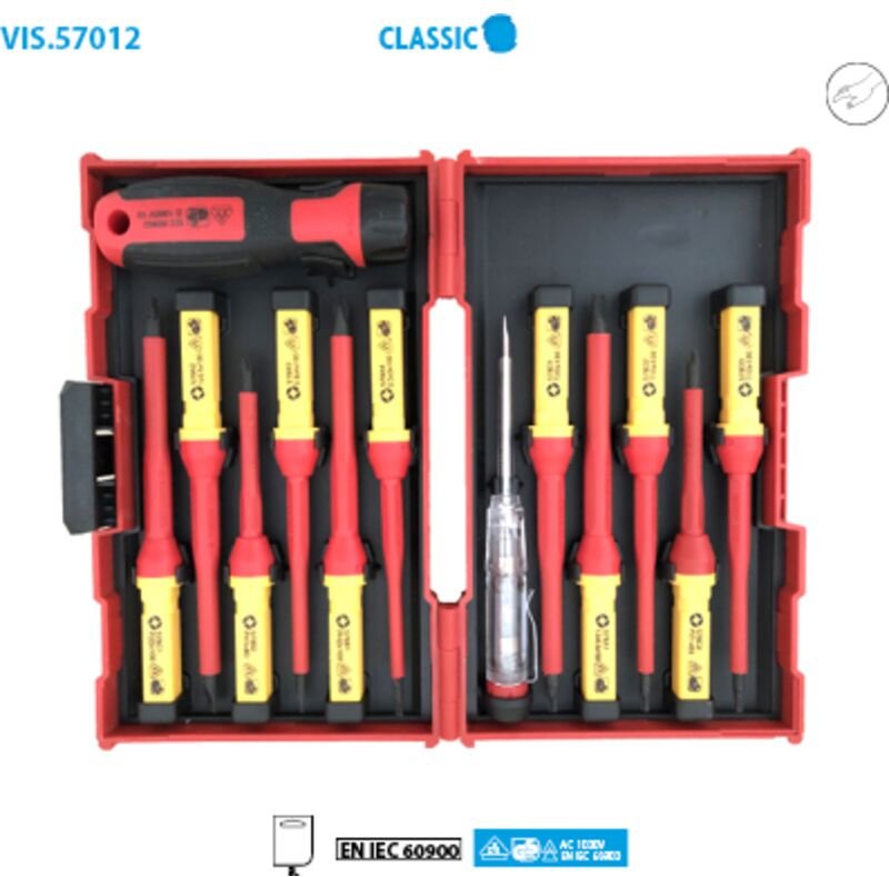 Set mit 12 isolierten Schraubendrehern „ELEKTRIKER“ Classic