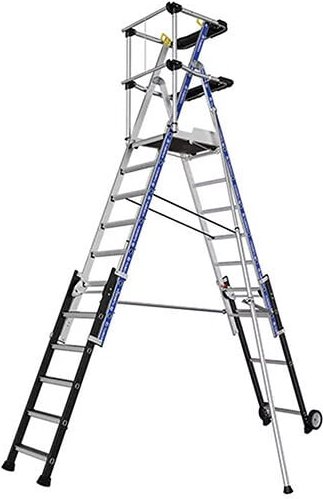 Teleskopische Podestleiter 8 bis 11 Stufen - Max. Arbeitshöhe 4.50m - 2272953