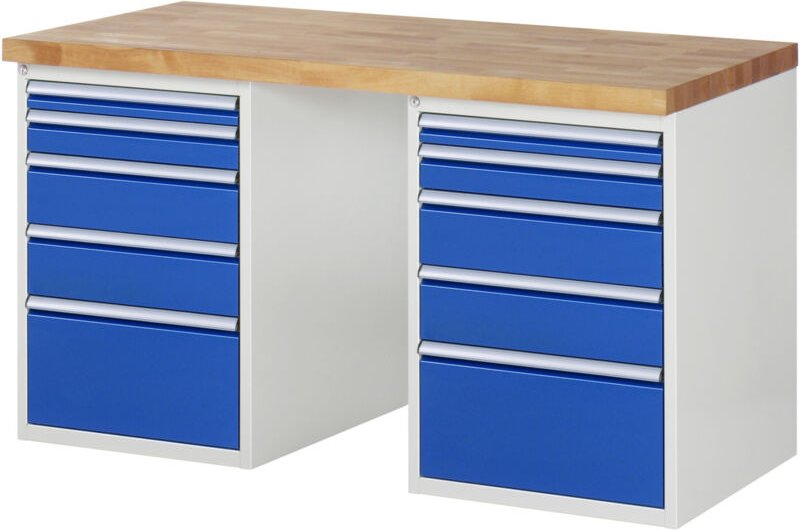 Werkbank 7511A3, B1500xT700xH840mm, 10x Schublade-TA - RAU