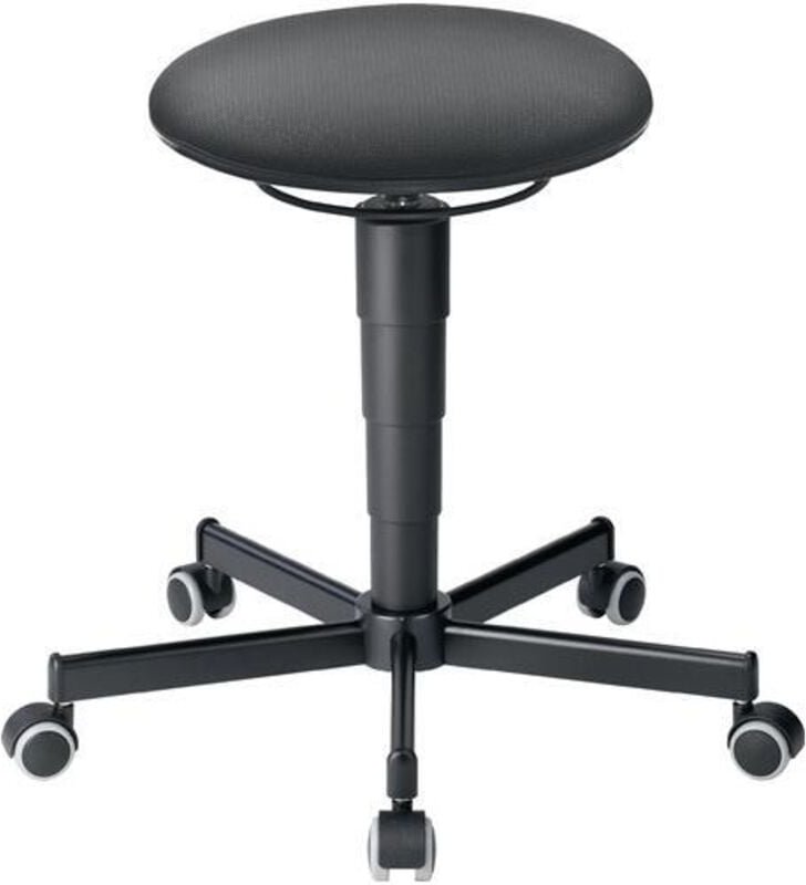 Thumbnail - Drehhocker Rollen Supertec-Gewebe grau Sitzhöhenverstellung 460-630 mm - Bimos