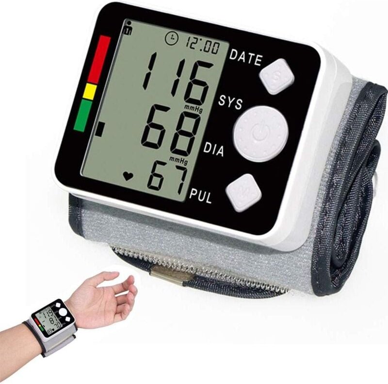 Handgelenk-Blutdruckmessgerät für zu Hause – Messen Sie Ihren Blutdruck automatisch mit Pulserkennung anhand der Herzfre...