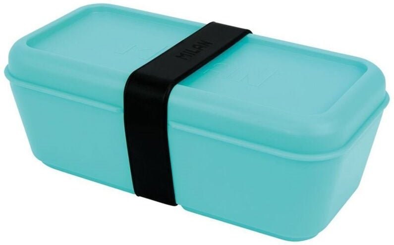 Milan - Rechteckiger Lebensmittelbehälter 0,75 l, türkisfarbene Serie Sunset