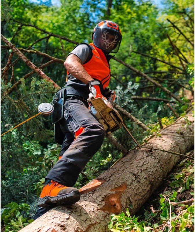 KOX Schnittschutzhose Duro 3.0 Anthrazit/Orange Größe 102 schlank und groß
