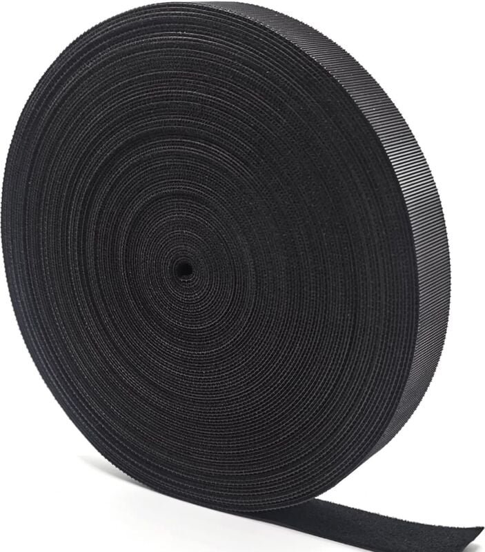 15M × 20MM Wiederverwendbare Nylon-Kabelbinder, Stark Klebende Kabelbinder Rolle Schwarz, Kabelbinder, Kabelbinder für Z...