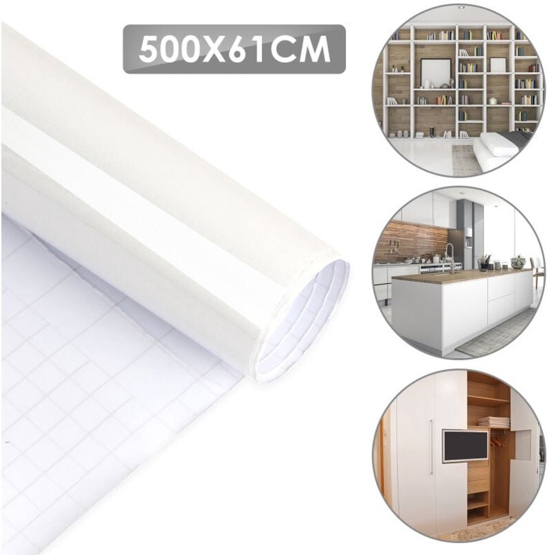 2x Klebefolie, für DIYs, Renovierungen, Möbel & Küche, Dekofolie selbstklebend, pvc Möbelfolien, 500x61 cm, weiß - Swane...