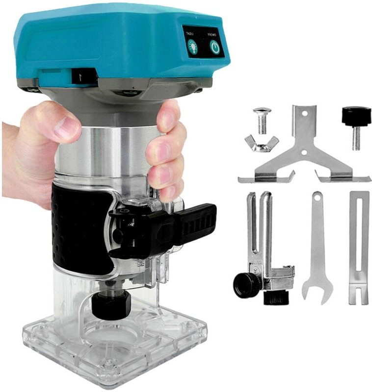 Teetok - Oberfräsen, kabelloses bürstenloses Kompakt-Oberfräsenwerkzeug, 850 w Holz-Handfräse für die Holzbearbeitung, H...