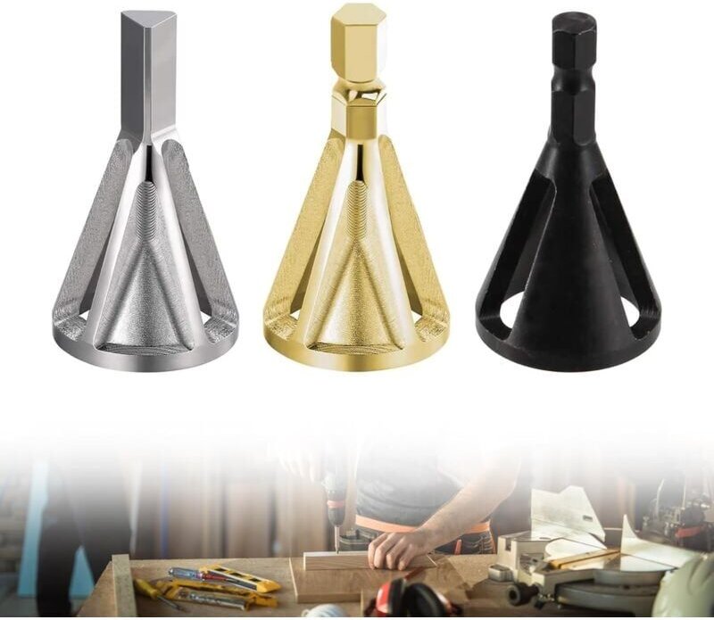 Externes Entgratungsfasenwerkzeug, 3-teilig, Entgraten für Bohrer, zum Entfernen von Senkbohrungen, für verschiedene Boh...