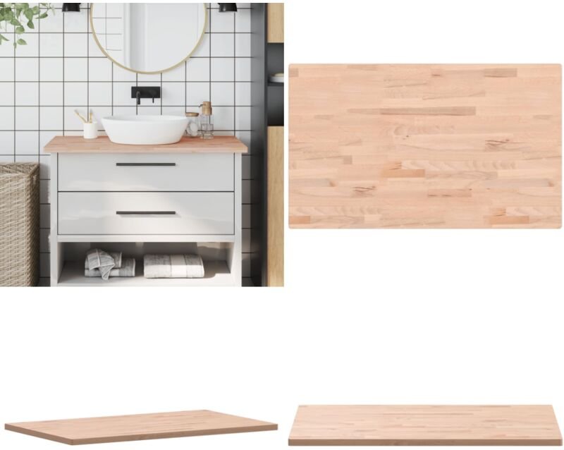 Waschtischplatte 100x60x2,5 cm Massivholz Buche - Waschtischplatte - Holz Arbeitsfläche - Küchenarbeitsplatte - Massives...