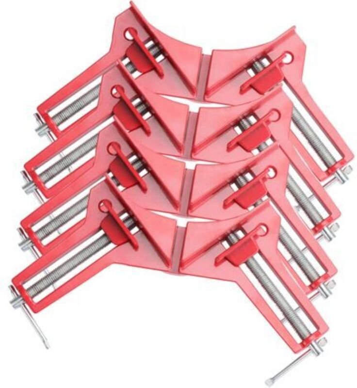 4 Stück Holzbearbeitungs-Eckklemme, 90 Grad rechtwinklig, verstellbare Holz-Gehrungsklemme für Bilderrahmen, Aquarium, r...