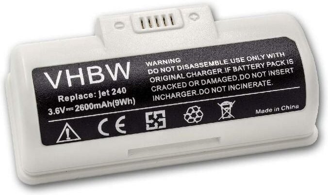 vhbw Akku kompatibel mit iRobot Braava Jet 244, M6110, M6134, 250, 245, M6, 241, 240 Home Cleaner Heimroboter Weiß (2600...