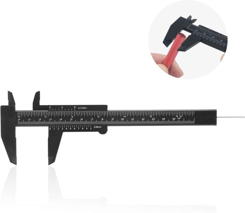 150-mm-Messschieber, Mini-Messlineal aus Kunststoff mit Doppelskala, hochpräzises Messwerkzeug für Holzbearbeitung und S...