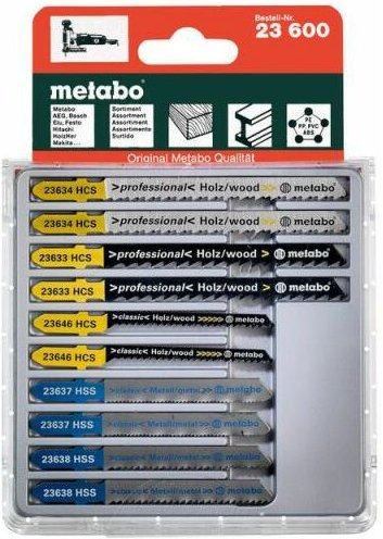 Metabo - Stichsägeblattsortiment 10teilig 6xHolz/4xMetall hcs/hss f.Holz/Metall/Kunststoffe