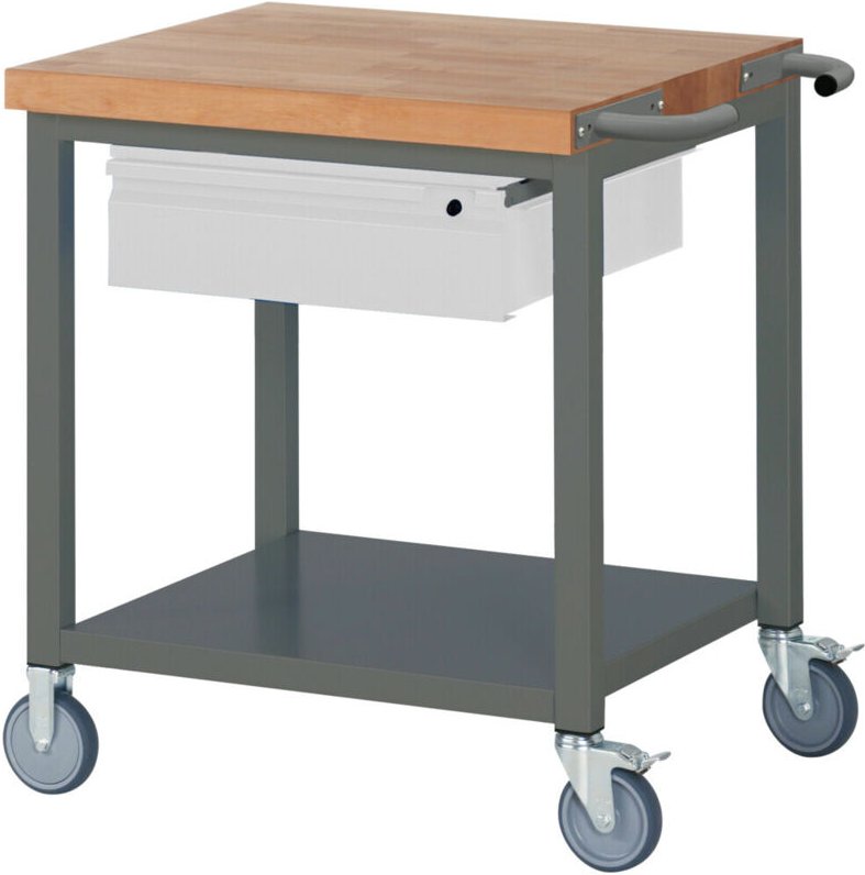 Fahrbare Werkbank Premium mit 1 Schublade und Ablageboden BxTxH 750x700x880 mm - Stier