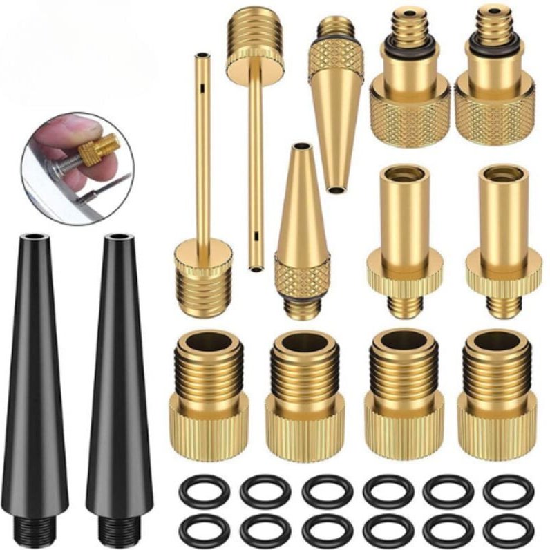 Fahrradventiladapter, 26-teilig, Fahrradventiladapter, Ballpumpennadel, Standard-Luftpumpen-Fahrradventiladapter usw.
