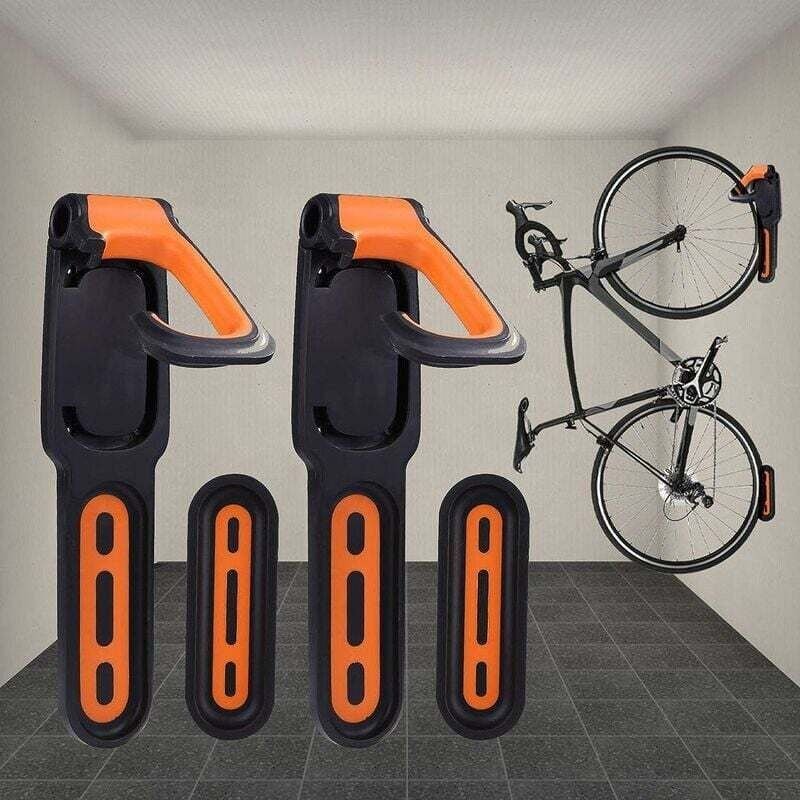 Thumbnail - SHINING HOUSE Fahrradträger, gummibeschichteter Wandmontage-Fahrradträger, für 2 Fahrräder, Fahrrad-Wandträger für drinn...