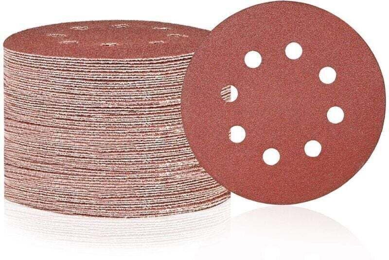 50 Stück Schleifscheiben mit 8 Löchern – Körnung 80 – verschleißfestes Schleifpapier für Exzenterschleifer für Holz, Met...