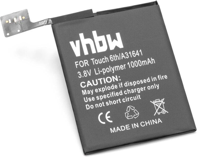 vhbw Akku Ersatz für Apple 020-00425, A1641 für MP3-Player Musik Player (1.000mAh, 3,85V, Li-Polymer)