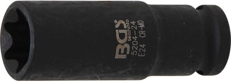 Bgs Technic - Kraft-Steckschlüssel-Einsatz E-Profil, tief Antrieb Innenvierkant 12,5 mm (1/2') sw E24