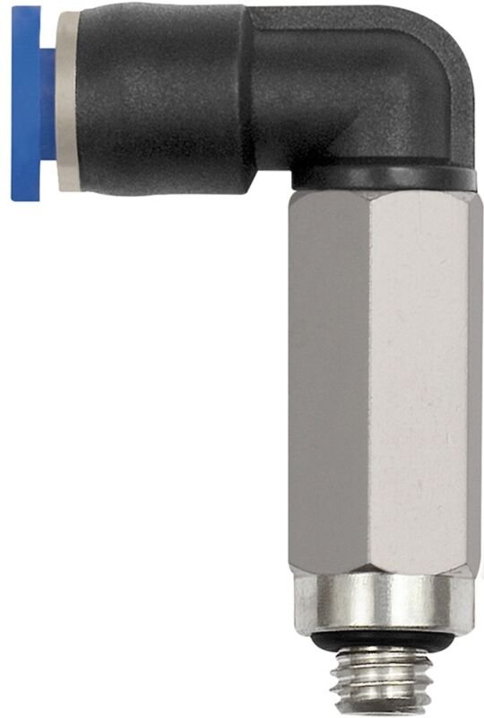 Riegler - L-Steckverschraubung »Blaue Serie« mini, lang, drehbar, M5