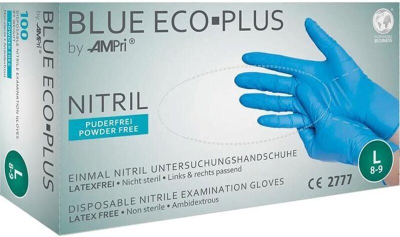 Einweghandschuhe Nitril, blue eco plus, puderfrei, Gr. 2XL