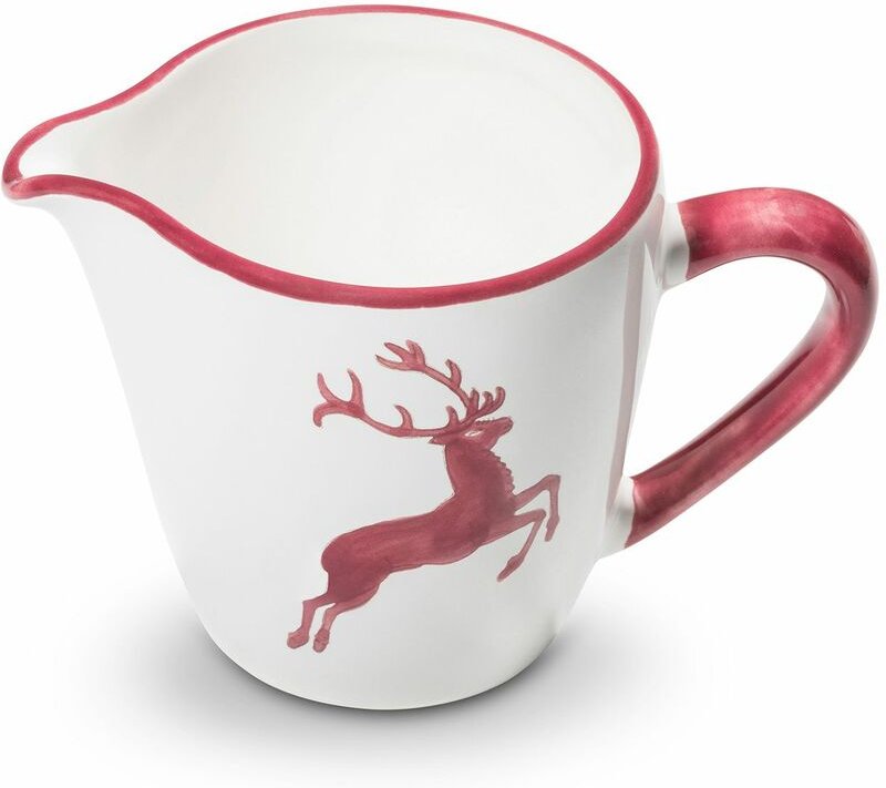 Gmundner Keramik - Bordeauxr. Hirsch, Milchgießer Gourmet 0,2 Liter