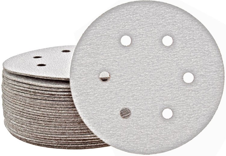 Shark Klett-Schleifscheiben, 150 mm, 6-Loch, f. Exzenterschleifer, Normalkorund (50 Stk.) K80 - Miotools