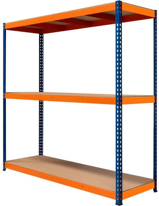 Lagerregal S-Rax Regal 3 Böden 180 x 180 x 60cm Schwerlaststahl 300kg Kapazität pro Fach Verstellbare Böden & Schraubenl...