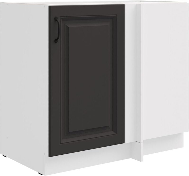 Eckschrank 105cm Stilo Grau Küchenzeile Küchenblock Küche Landhaus Einbauküche