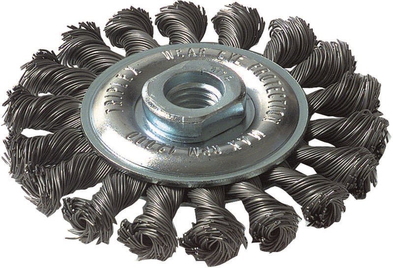 Rundbürste • Gedrehter Stahldraht • Ø95 mm • M14-Bohrung • Für intensives Metallablösen - Tivoly