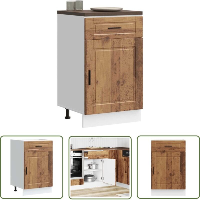 The Living Store - vidaXL Küchenunterschrank Porto Altholz-Optik Holzwerkstoff