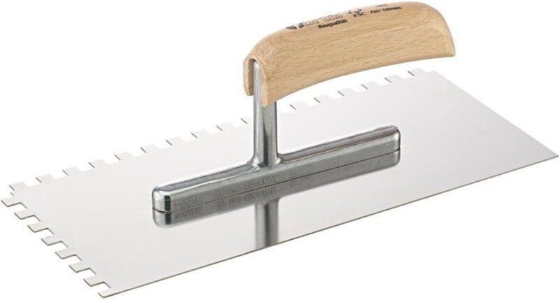 Thumbnail - Glättekelle 280x130mm gezahnt 8x8mm rostfrei Bauqualität Fortis