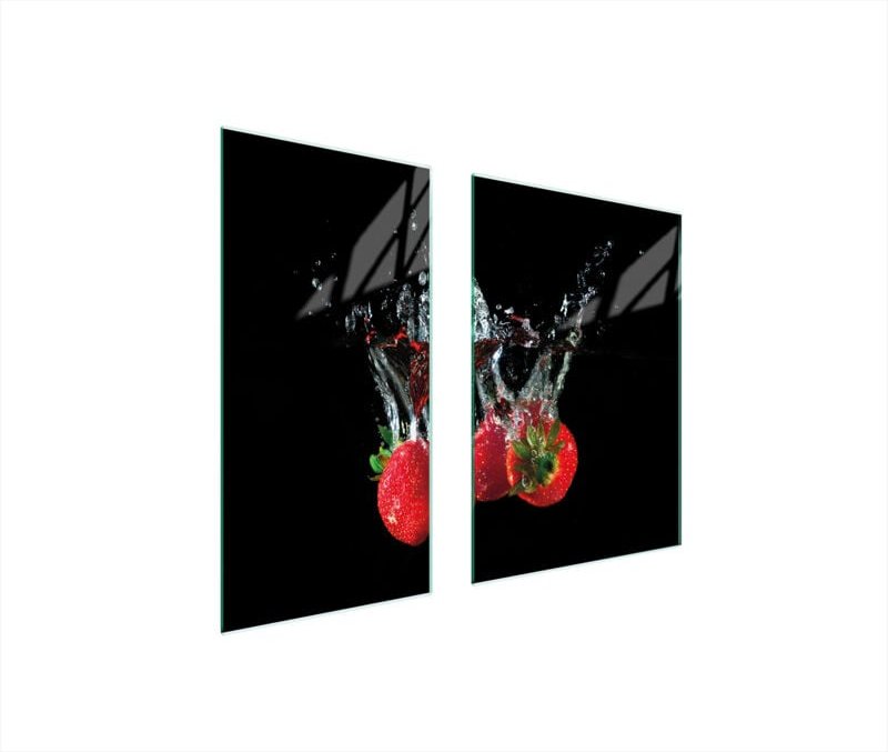 Glasschutzplatte 75x52 Erdbeeren