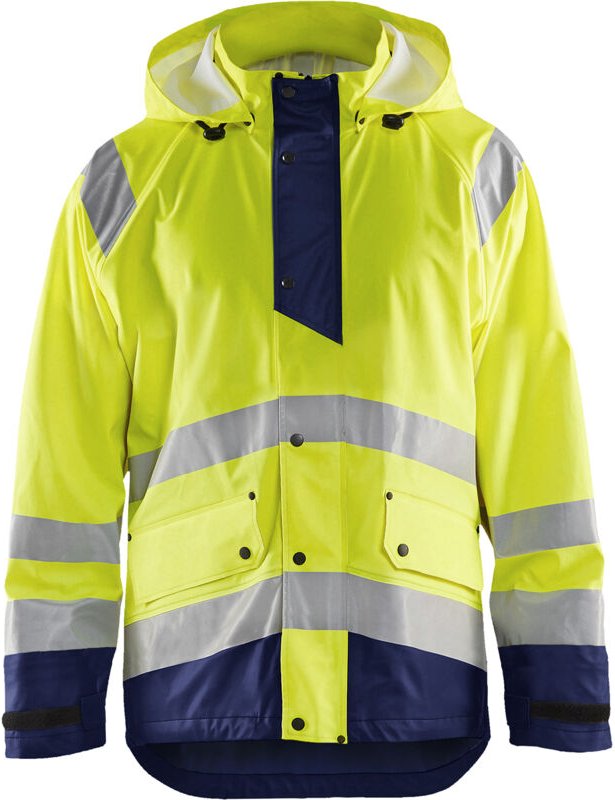 Hochsichtbare Regenjacke Stufe 1 4323 – Neon Gelb / Marine XXXL