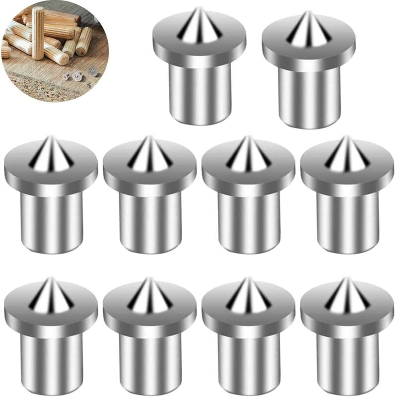 Dübel-Zentrierwerkzeug, Holz-Ausrichtungspunkte, Mittelbohrer-Markierung, 6 mm (10 Stück) - Lntyq