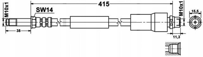 Bremsschlauch Hinterradsattel OEM: 9064280335 Sprinter Crafter
