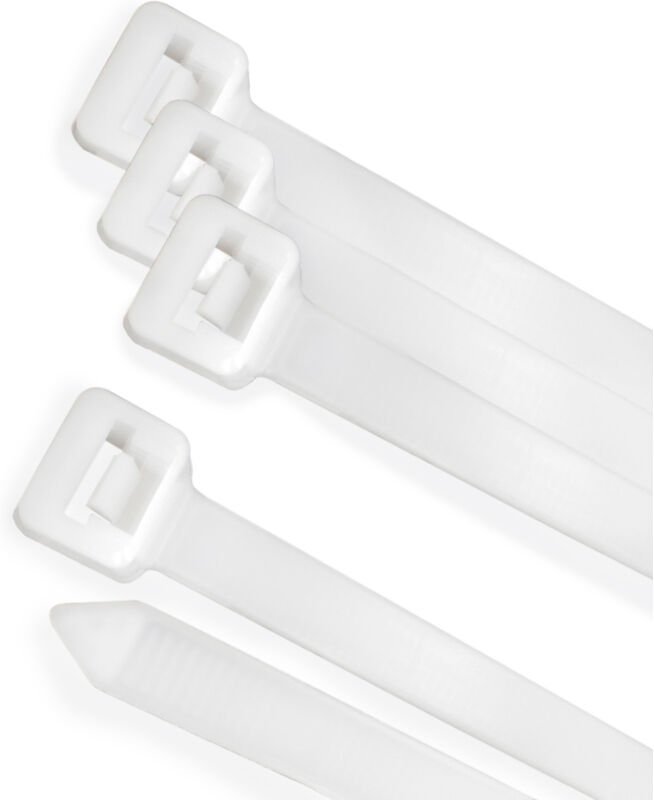 Brida Nylon 100%. Color Blanco / Natural 7,8 x 540 mm. 100 Piezas. Abrazadera Plastico, Organizador Cables, Alta Resiste...