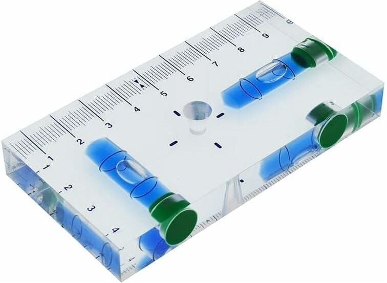 Multifunktionale transparente Wasserwaage in T-Form mit Magnet 95 x 51 x 13 mm (blau)