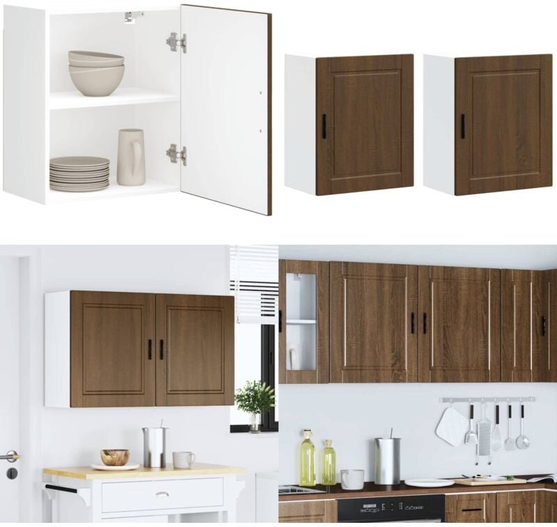 Küchen-Hängeschränke 2 Stk. Braun Eichen-Optik Holzwerkstoff - Vidaxl