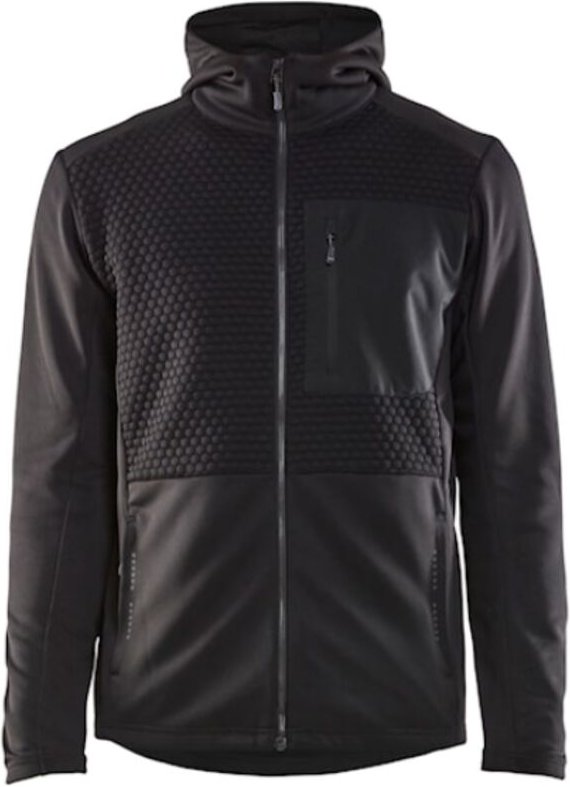 Arbeitskapuzen-Sweatshirt mit Reißverschluss 3540 - Schwarz S