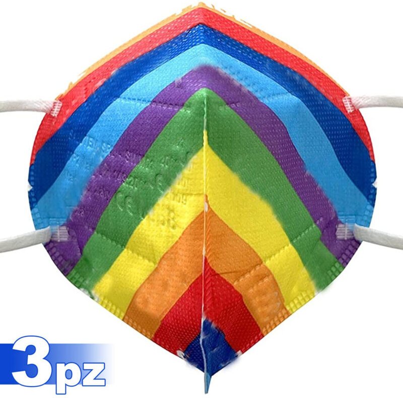 Trade Shop Traesio - Trade Shop - 3 FFP2 schutzmasken ohne ventil maske mit peace flag -