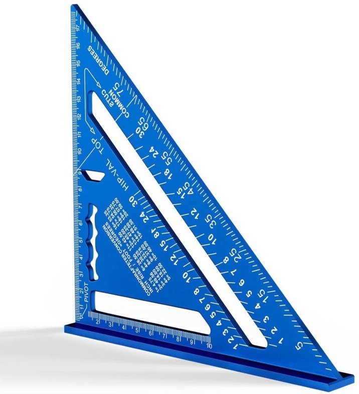 180 mm dickes Aluminium-Dreieck, Zimmermannswinkel, hochpräzises Messwerkzeug (blau)