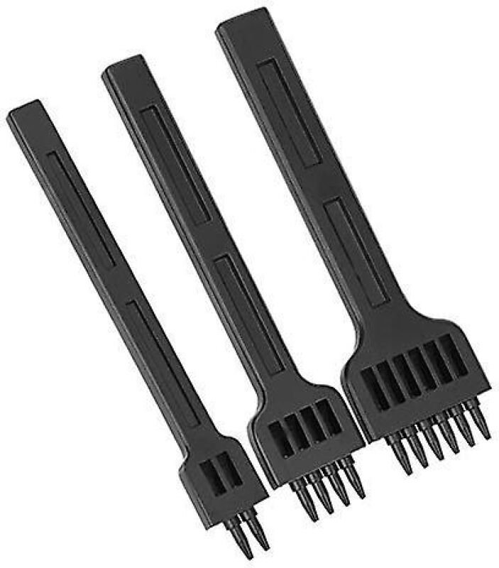 BEBUSINGOTO Stück 4 mm DIY Lederhandwerkswerkzeuge 2/4/6 Zinken Meißel Stahlnähte Handlocher Werkzeug Schwarzes Zinkense...