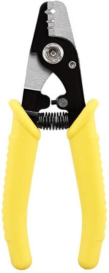 Aougo - Abisolierzange für optische Fasern mit drei Löchern, segmentiertem Abisolieren, rutschfestem Griff, Sicherheitss...